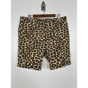 OppoSuits Mens Leopard Print Shorts Animal Spot Tan Orange Black Size US 46